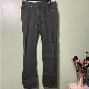 Dark Green Straight-Leg Jeans